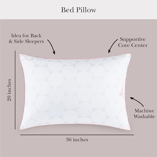 kate spade new york Endless Loft Pillow 18" x 36", Medium Firm Pillow with Foam-Core and 2" Gusset for Maximum Support, Best for Back or Side Sleepers, King, White by kate spade new york - Used condition - Image 5