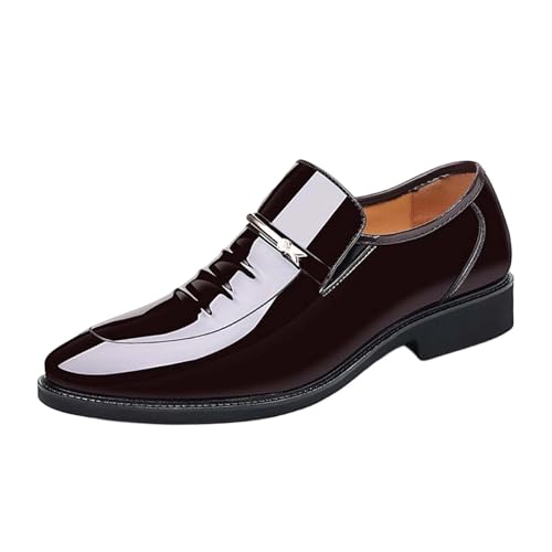 Zapatos mocasines de caballero en piel pulida con punta fina para trajes civiles