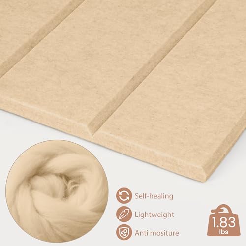 Lightomorrow Bulletin Board, 24 x 18 inches Felt Board Decorative Pin Board, 4' x 3' Cork Board Alternative for Wall, Foldable Photo Board with 20 Pushpins - Beige Brown Stripes - Image 4