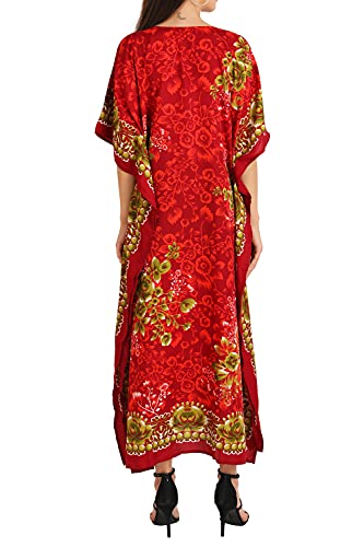 Miss Lavish London Ladies Kaftans Kimono Maxi Style Dresses Suiting Teens To Adult Women In Regular To Plus Size (601-Red, Xx-Large) #TOP7
