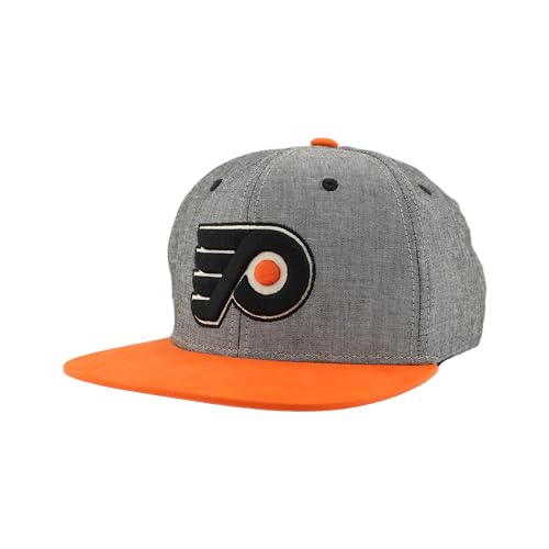 ZHATS Philadelphia Flyers NHL Officially Licensed Adjustable Snapback Hat Chambray Heather Black
