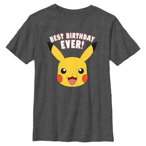 T-shirt Pokémon Pikachu Best Bday pour garçon en coton à manches courtes