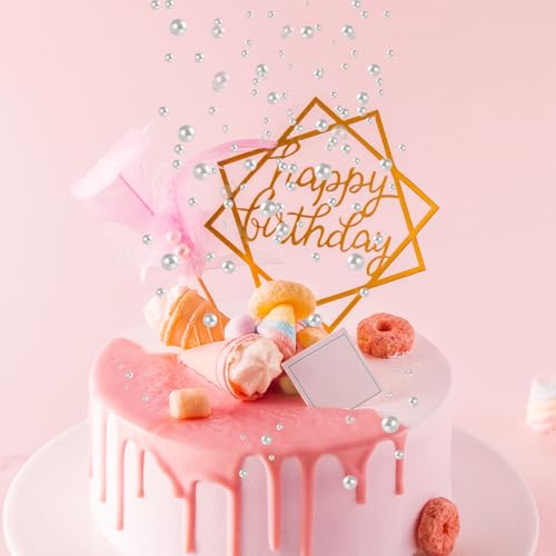 Image of Edible Cake Decorations Set - Sugar Pearls, Nonpareils & Candy Eyes, Baking Sprinkles for Wedding, Birthday & Party, Assorted Colors (White, Red, Pink, Blue) (White Party)