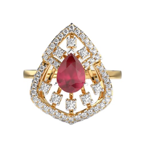 Bague grenat rouge et motif égyptien, l'élégance au quotidien en argent plaqué or