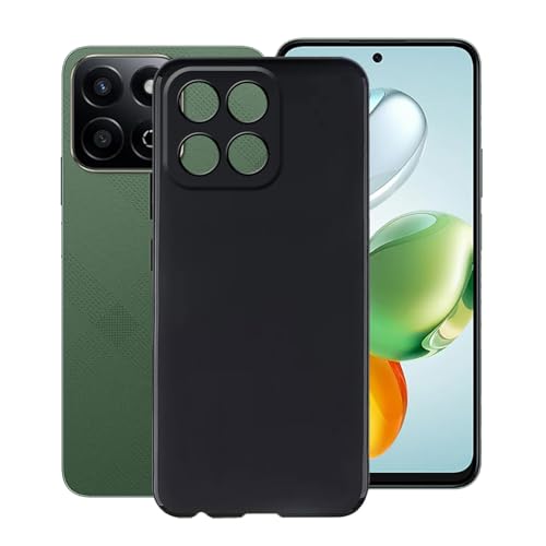 KJYFOANI for Honor X7c 5G Case, Black Shockproof Bumper Sleeves, 360° Drop Antiscratch Protection Cover Ultra-Thin Soft Silicone Phone Case for Honor X7c 5G (6.77') - Black
