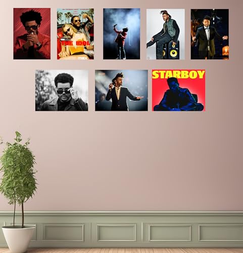 Image of Paper The Weeknd Poster Set Of 8 A4 12X8 Inch - Music Posters For Wall - Music Album Posters - Music Wall Sticker - Music Related Gifts - Wall Collage Kit Pinterest Aesthetics - Music Wall Decor