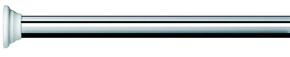 Spirella Decor Universal Bright Finish Multi Configuration Aluminium Chrome Shower Curtain Rail, Diameter 25 mm, White
