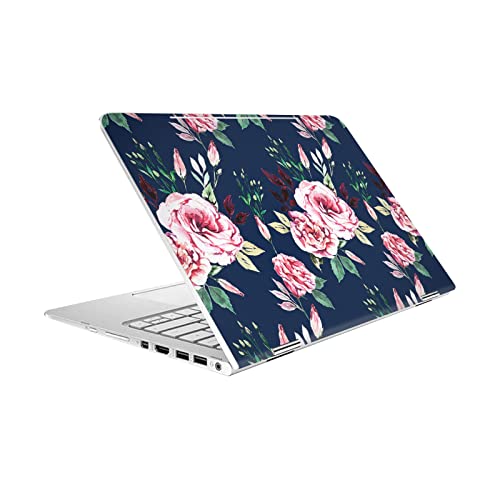 Skin HP Spectre Pro X360 G2 premium en vinyle Anis Illustration Lisianthus Navy