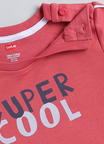 Image of LuvLap Baby Boys Regular Fit 100% Cotton Full Sleeves Boys T-Shirt Set Pack of 2