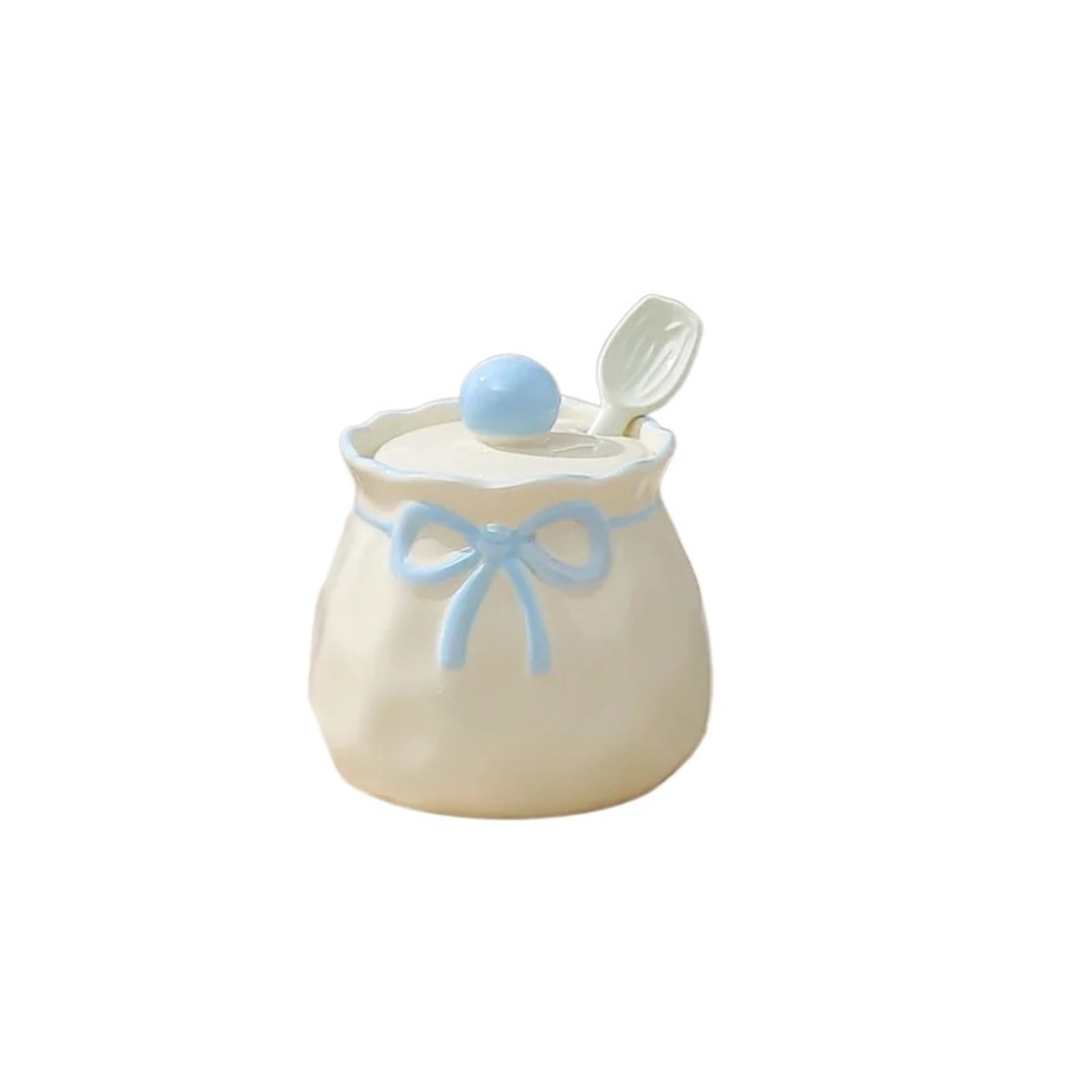 WZPTLKIBAD Ceramic Seasoning Jar with Bow for Salt and Chili Powder
