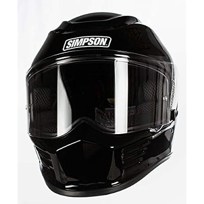 Simpson SPBM2 Speed Bandit Full Face Racing Helmet Size - Medium - Gloss Black - Clear Shield Included - Dark Smoke Shield Pictured is Sold Separately