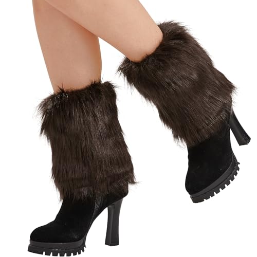 Image of Nanxson Womens Fur Leg Warmer Winter Short Boot Cuffs Covers Sleeves TTW0071