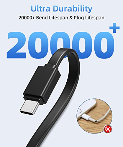 Multi Charging Cable Short, 2Pack 6 In 1 Multiple Usb Fast Charger Cord Adapter Type C Micro Usb Port Connectors Compatible With Cell Phones/Tablets/Portable Charger (Black) #TOP4