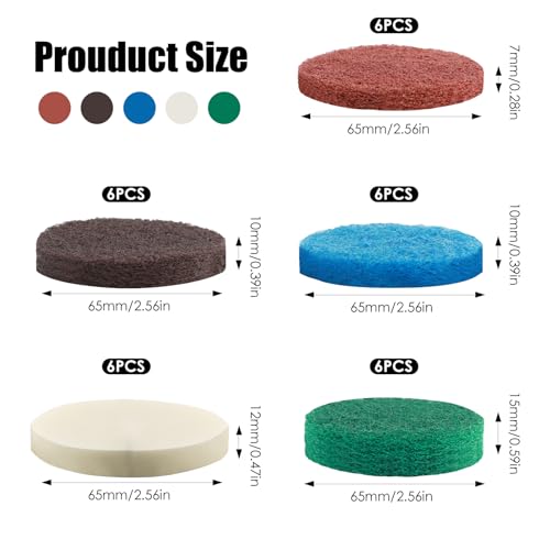 Aufsatz für Bosch Universal Brush 30 Stück Akku Reinigungsbürste Pad für Bosch mit 5 Modell Küchenpad Schaumstoffpad Mikrofaserpad Hochleistungspad zum Bosch Home/Garden 6033 Reinigungsbürste