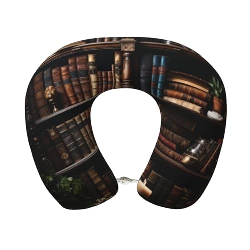 Neck Pillow Memory Foam Contour Pillow Books on the Bookshelf Travel Pillow for Sleeping Comfortable...