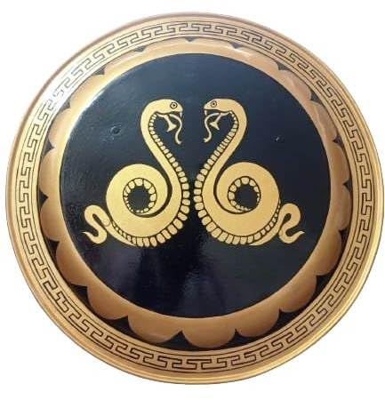HEYNZ| Medieval Authentic Greek Hoplite Double Snake Shield Metal 22 Inches Shield | homedecor,LARP,Costume