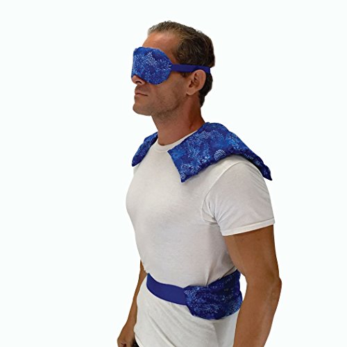 Full Treatment Set- Heating Pad/Cold Pack for Neck, Shoulder, Back, Stomach Pain Relief– Microwavable Hot and Cold Therapy by Nature Creation (Blue Flowers) - Thumbnail 4