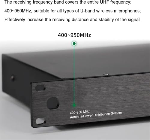 Antena direccional activa para micrófono inalámbrico con 8 salidas y cascada 400-950 MHz 2
