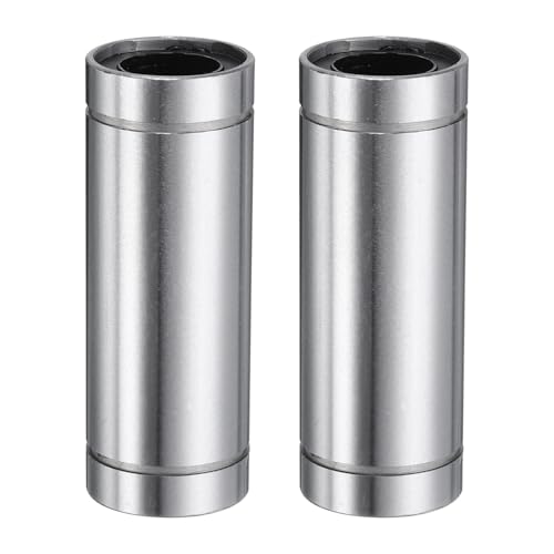 QUARKZMAN 2 Stück LM12LUU Linearlager 12mm Bohrung 21mm OD 57mm Länge Linearkugellager Doppelseitig Gummiabgedichtet Lagerstahl für CNC-Maschine 3D-Drucker Lebensmittelverpackungsmaschine