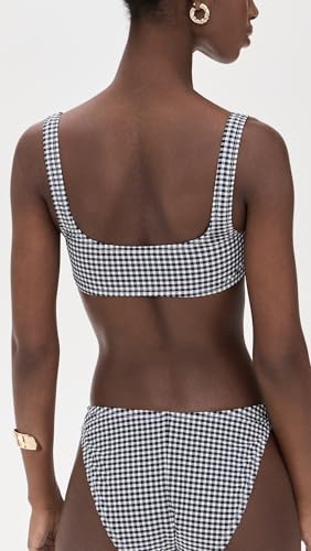 Good American Women's Gingham Square Neck Bikini Top3
