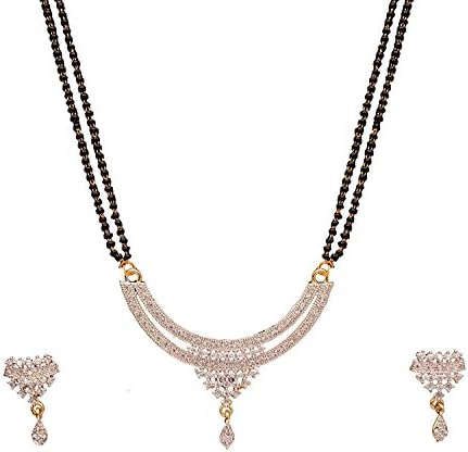 Diyofa Gold Plated Fashion Jewelry Zircon, CZ, AD Mangalsutra Set