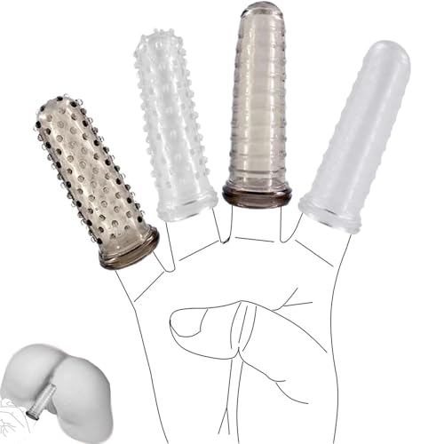 Quattro diversi anelli fallici in silicone riutilizzabili con dito, giocattoli sessuali per donne e uomini, coppie, lesbiche, stimolazione del clitoride, orgasmo, punto G