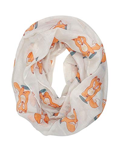 Wrapables® Lightweight Forest Animal Infinity Scarf, Fox, Owl, Moose Print Scarf