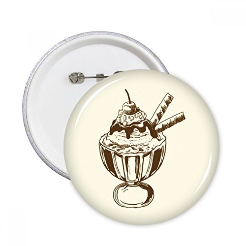 Badge rond biscuits au chocolat cerise et crème glacée 5pcs S pour vêtements