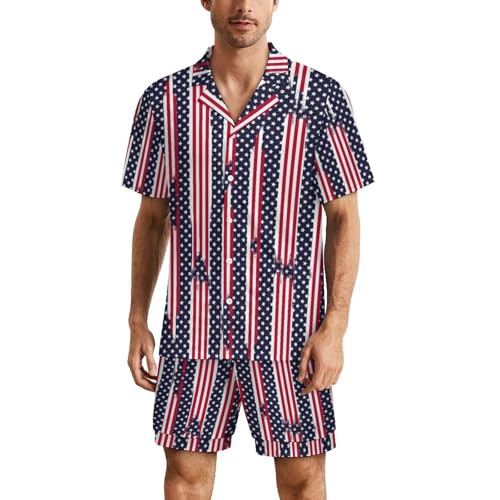 Ensemble pyjama homme manches courtes vêtement nuit confortable