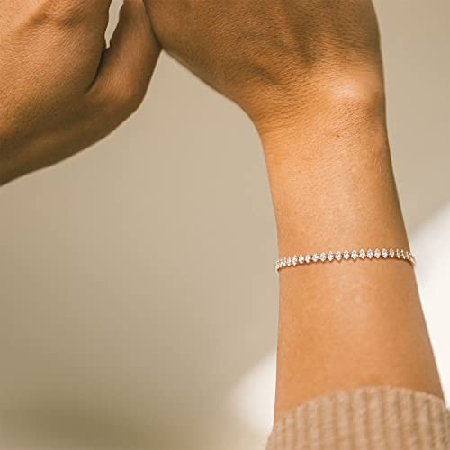 Image of MEVECCO Bracelet for Women 14K Gold Plated Dainty Chain Simple Jewelry Cute Handmade Minimalist for Her