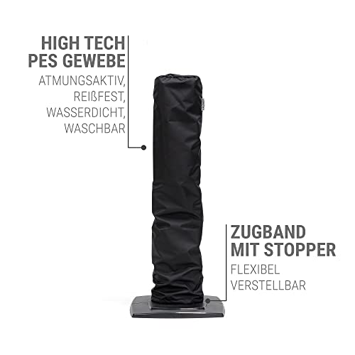 VASNER AirCape Stand- Abdeckung für Stand- Heizstrahler StandLine 23R & StandLine Mini 15/ vergleichbare Heizstrahler, Schutzhülle Infrarotstrahler Standgerät, Made in Germany (Schwarz)-2