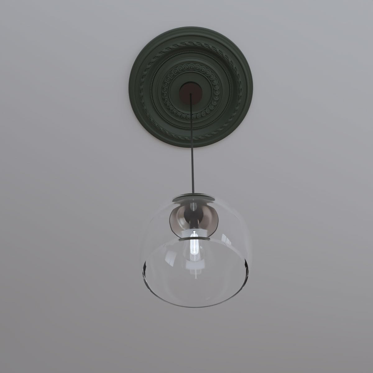 19"OD x 3 1/2"ID x 1"P Cole Thermoformed PVC Ceiling Medallion (Fits Canopies up to 5 1/8"), UltraCover Satin Hunt Club Green — Amazon image 7