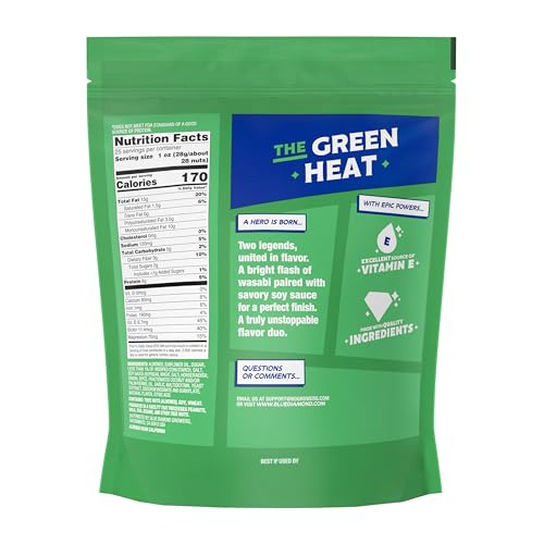 Image of Blue Diamond Almonds, Bold Wasabi & Soy Sauce Flavored Snack Nuts, Bulk Bag, Pantry Staple, GMO-Free, Great for Parties, Lunch, Events, Holiday, and Healthy Snacking, 25 Oz Resealable Bag (Pack of 1)