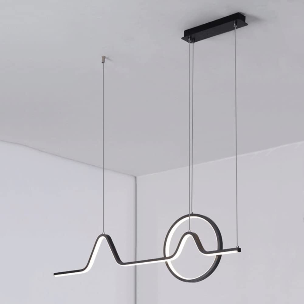 Suspension géométrique à longue bande LED 38W au profil ultra-mince en métal