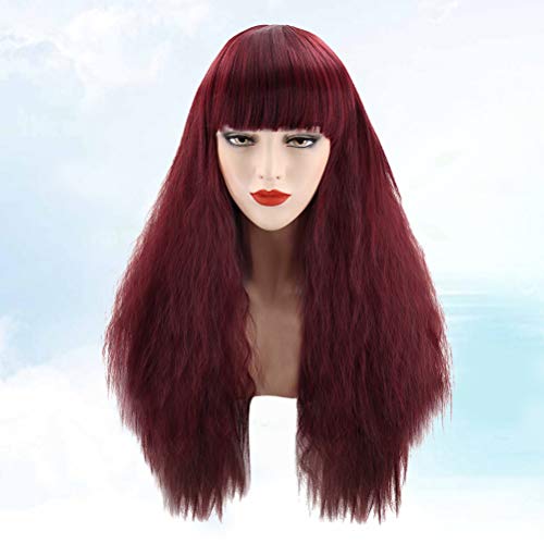 Lurrose Peruca Longa Encaracolado Temperamento Peruca Cobertura de Cabeça Cabelo Longo Encaracolado