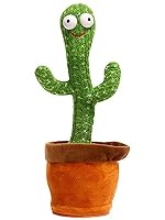 Luminous Cactus Plush Toy,Sing Cactus Mimicking Toy,Funny Dancing Cactus Plush Toy,Cute Talking and Dancing Cactus Plush Toy Electronic Shake (USB)