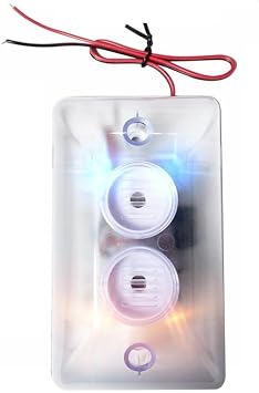120dB Strobe Siren Alarm - 12V DC Dual Red & Blue Flashing Lights, Fire Emergency Alarm for Public Safety, Warehouses, Schools ABS Housing, Wall-Mounted