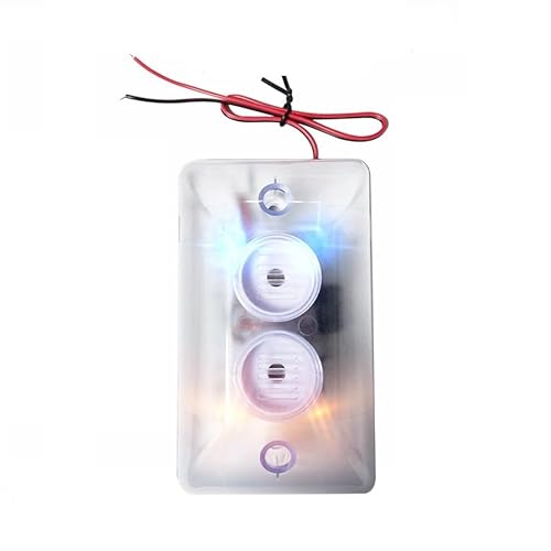 Taikuwu 120dB Strobe Siren Alarm - 12V DC Dual Red & Blue Flashing Lights, Fire Emergency Alarm for Public Safety, Warehouses, Schools (ABS Housing, Wall-Mounted)