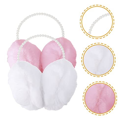 NOLITOY 2pcs Plush Earmuffs for Girls Warm Ear Covers for Winter Cute Faux Rabbit Fur Design Lightweight Comfortable for Boys and Girls3