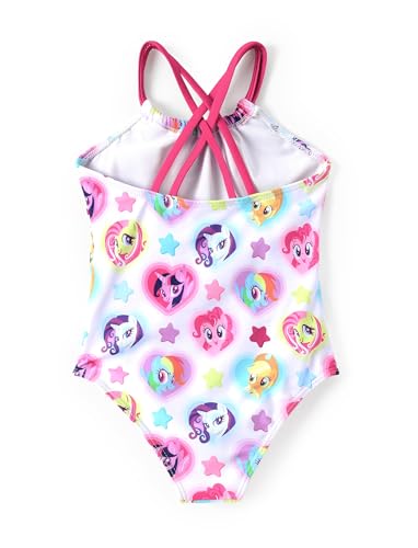 Image of My Litle Pony One Piece Swimsuit Pony Print Off-Shoulder Ruffle Summer Swimwear Beach Pool Kids, Pink, 2‑9 Years