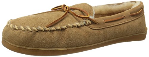 Minnetonka Men's Sheepskin Hardsole Moccasin Golden Tan Sheepskin 8Us #TOP9