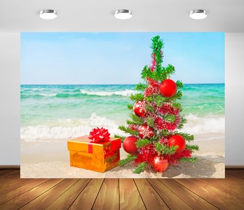 Décor Vacances Tropicales Sapin de Noël Plage Turquoise 3x2m - 2