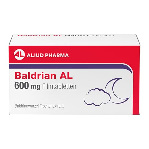 Baldrian AL 600 MG Filmtabletten 60 Stück - Zur Linderung von leichter nervöser Anspannung und Schlafstörungen - Pflanzliche Wirkung ohne Gewöhnungseffekt