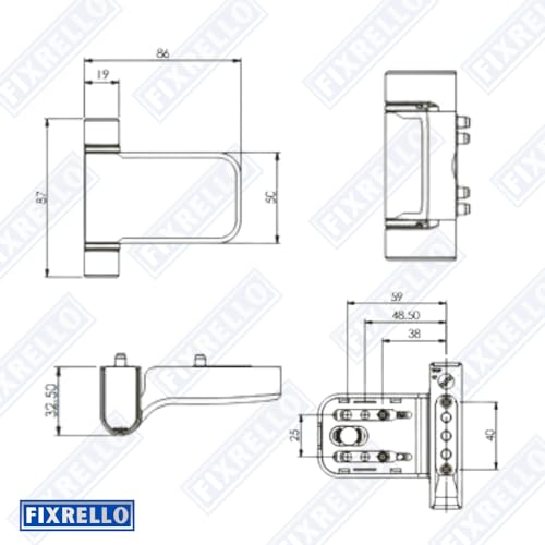 Fixrello White Composite Door Hinge for uPVC Doors – Left-Handed ...