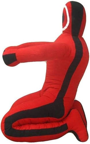 Oryx Sports Muñeco de agarre para artes marciales mixtas, saco de boxeo de judo, MMA BJJ, Jiu Jitsu, posición sentada, manos delanteras (sin relleno, lienzo) (70 pulgadas, lienzo rojo)
