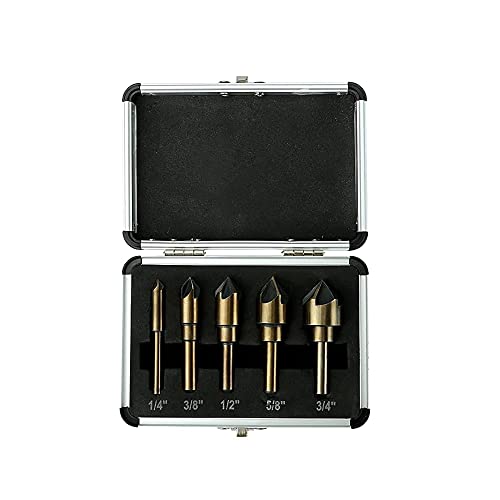 5Pcs/Set Industrial Woodworking Countersink Router Bit Set Screw Extractor Remon Demolition for Wood Milling (Color : 5CS Box)