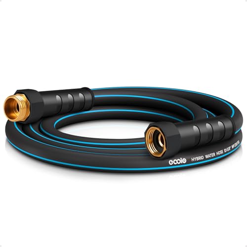 Image of Heavy Duty Garden Hose 6ft, NON-EXPANDABLE Flexible Water Hose, Kink Resistant Lightweight Hybrid Hose, Leakproof Hose Male to Female Fittings