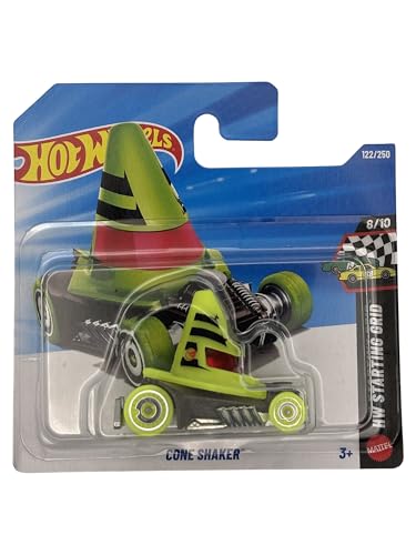 Hot Wheels - Cono Shaker - JJM04 - TH - Treasure Hunt - HW Starting Grid 8/10 - Verde neón - Modelo de fantasía - Mattel 2026 (122/250) - 1:64