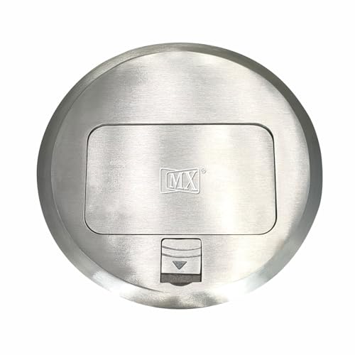 Image of MX 6-Module Floor Pop-Up Box - Stainless Steel Flush Mounting, 45 Series Modules, 90 Top Cover, Concrete Floor Installation, Silver