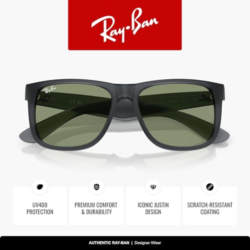 Image of Ray-Ban RB4165F Justin Classic Square Sunglasses for Men